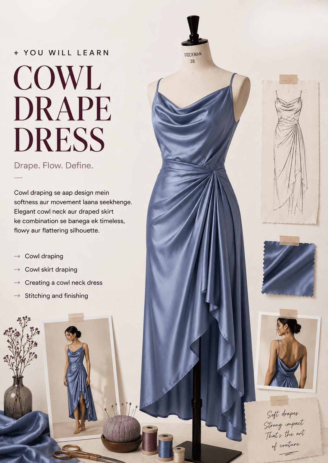 Cowl Drape Dress