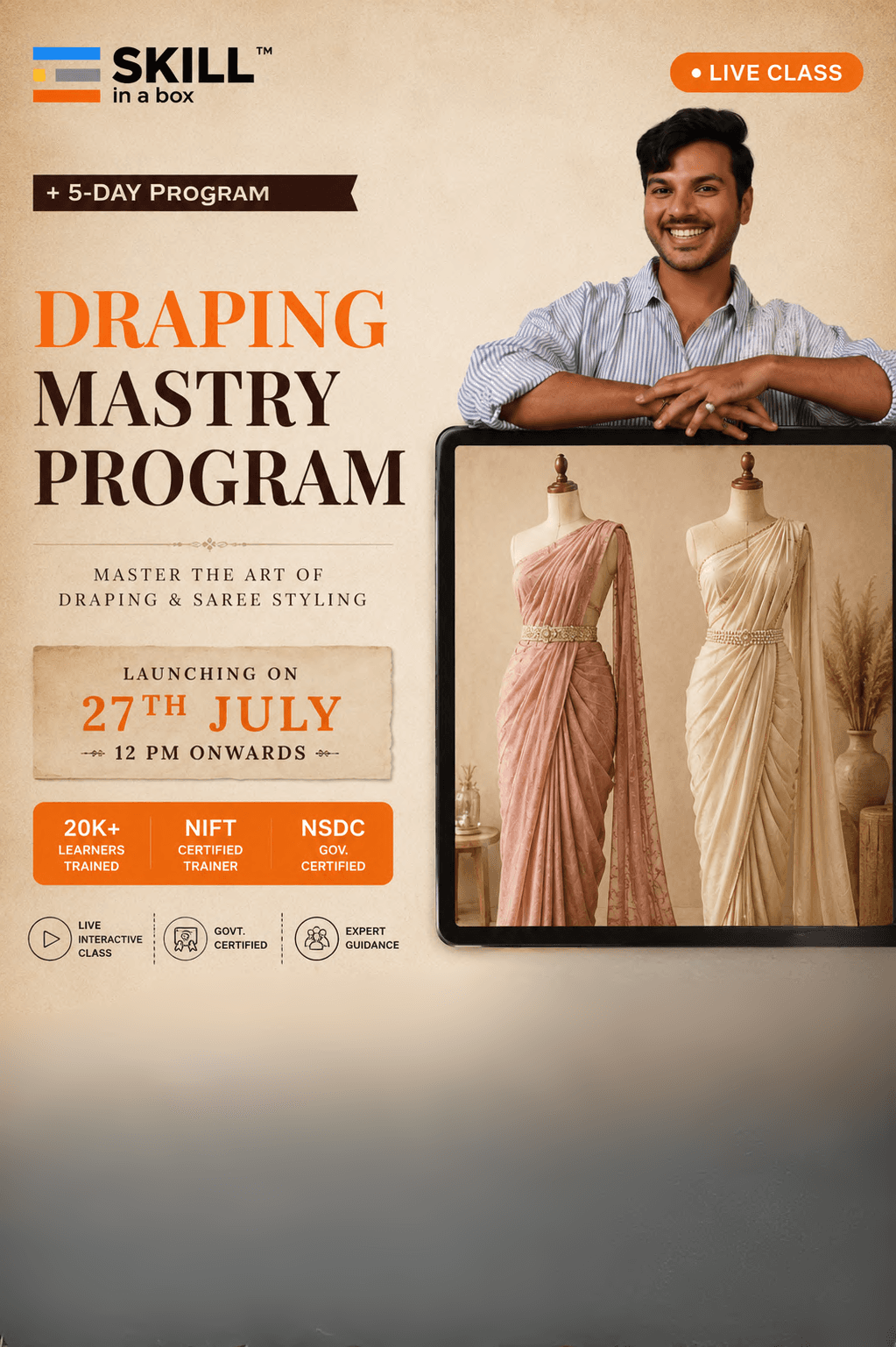 Pre Drape Saree