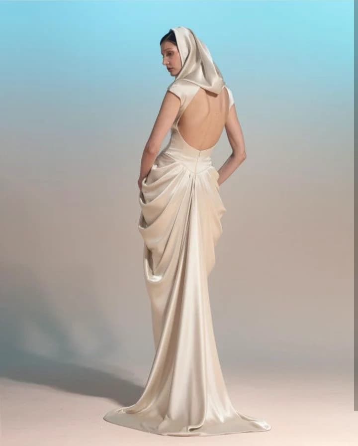 Cowl skirt draping
